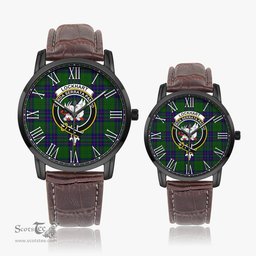 Scottish Lockhart Modern Family Crest Quartz Watch With Leather Strap - Tartan Watch Instafamous Quartz Leather Strap Plaid Watch Scottish Plaid Tartan Plaid - ScotsTee - scotstee.com