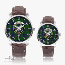 Scottish Lockhart Modern Family Crest Quartz Watch With Leather Strap - Tartan Watch Instafamous Quartz Leather Strap Plaid Watch Scottish Plaid Tartan Plaid - ScotsTee - scotstee.com