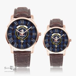 Scottish Home (Hume) Family Crest Quartz Watch With Leather Strap - Tartan Watch Instafamous Quartz Leather Strap Plaid Watch Scottish Plaid Tartan Plaid - ScotsTee - scotstee.com