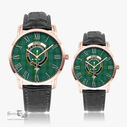 Scottish Irvine of Bonshaw Family Crest Quartz Watch With Leather Strap - Tartan Watch Instafamous Quartz Leather Strap Plaid Watch Scottish Plaid Tartan Plaid - ScotsTee - scotstee.com