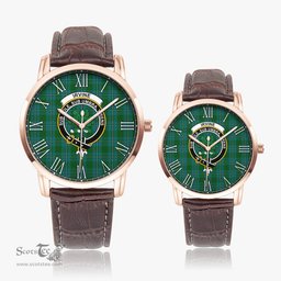 Scottish Irvine of Bonshaw Family Crest Quartz Watch With Leather Strap - Tartan Watch Instafamous Quartz Leather Strap Plaid Watch Scottish Plaid Tartan Plaid - ScotsTee - scotstee.com
