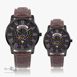 Scottish MacDonell of Glengarry Family Crest Quartz Watch With Leather Strap - Tartan Watch Instafamous Quartz Leather Strap Plaid Watch Scottish Plaid Tartan Plaid - ScotsTee - scotstee.com