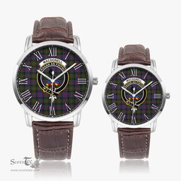 Scottish MacDonell of Glengarry Family Crest Quartz Watch With Leather Strap - Tartan Watch Instafamous Quartz Leather Strap Plaid Watch Scottish Plaid Tartan Plaid - ScotsTee - scotstee.com
