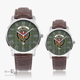 Scottish Kelly Dress Family Crest Quartz Watch With Leather Strap - Tartan Watch Instafamous Quartz Leather Strap Plaid Watch Scottish Plaid Tartan Plaid - ScotsTee - scotstee.com