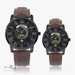 Scottish Lumsden Hunting Family Crest Quartz Watch With Leather Strap - Tartan Watch Instafamous Quartz Leather Strap Plaid Watch Scottish Plaid Tartan Plaid - ScotsTee - scotstee.com