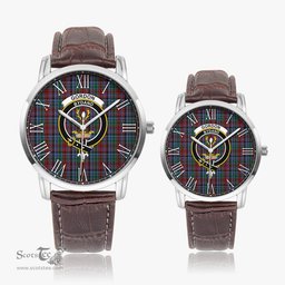Scottish Gordon Red Family Crest Quartz Watch With Leather Strap - Tartan Watch Instafamous Quartz Leather Strap Plaid Watch Scottish Plaid Tartan Plaid - ScotsTee - scotstee.com