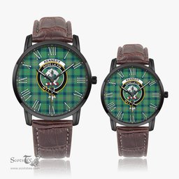 Scottish Kennedy Ancient Family Crest Quartz Watch With Leather Strap - Tartan Watch Instafamous Quartz Leather Strap Plaid Watch Scottish Plaid Tartan Plaid - ScotsTee - scotstee.com