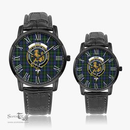 Scottish Gow Hunting Family Crest Quartz Watch With Leather Strap - Tartan Watch Instafamous Quartz Leather Strap Plaid Watch Scottish Plaid Tartan Plaid - ScotsTee - scotstee.com