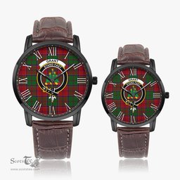 Scottish Grant Family Crest Quartz Watch With Leather Strap - Tartan Watch Instafamous Quartz Leather Strap Plaid Watch Scottish Plaid Tartan Plaid - ScotsTee - scotstee.com