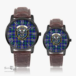Scottish Hope Modern Family Crest Quartz Watch With Leather Strap - Tartan Watch Instafamous Quartz Leather Strap Plaid Watch Scottish Plaid Tartan Plaid - ScotsTee - scotstee.com
