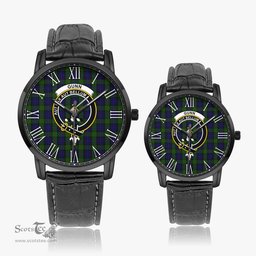 Scottish Gunn Family Crest Quartz Watch With Leather Strap - Tartan Watch Instafamous Quartz Leather Strap Plaid Watch Scottish Plaid Tartan Plaid - ScotsTee - scotstee.com