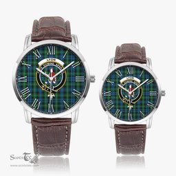 Scottish Lyon Family Crest Quartz Watch With Leather Strap - Tartan Watch Instafamous Quartz Leather Strap Plaid Watch Scottish Plaid Tartan Plaid - ScotsTee - scotstee.com