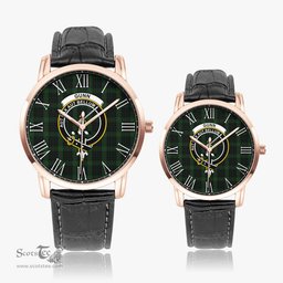 Scottish Gunn Logan Family Crest Quartz Watch With Leather Strap - Tartan Watch Instafamous Quartz Leather Strap Plaid Watch Scottish Plaid Tartan Plaid - ScotsTee - scotstee.com