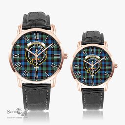 Scottish Guthrie Ancient Family Crest Quartz Watch With Leather Strap - Tartan Watch Instafamous Quartz Leather Strap Plaid Watch Scottish Plaid Tartan Plaid - ScotsTee - scotstee.com