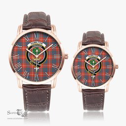 Scottish Hamilton Ancient Family Crest Quartz Watch With Leather Strap - Tartan Watch Instafamous Quartz Leather Strap Plaid Watch Scottish Plaid Tartan Plaid - ScotsTee - scotstee.com