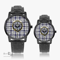 Scottish Hannay Modern Family Crest Quartz Watch With Leather Strap - Tartan Watch Instafamous Quartz Leather Strap Plaid Watch Scottish Plaid Tartan Plaid - ScotsTee - scotstee.com