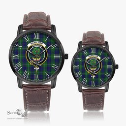 Scottish Hamilton Green Hunting Family Crest Quartz Watch With Leather Strap - Tartan Watch Instafamous Quartz Leather Strap Plaid Watch Scottish Plaid Tartan Plaid - ScotsTee - scotstee.com