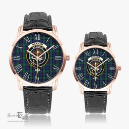 Scottish Graham of Menteith Family Crest Quartz Watch With Leather Strap - Tartan Watch Instafamous Quartz Leather Strap Plaid Watch Scottish Plaid Tartan Plaid - ScotsTee - scotstee.com