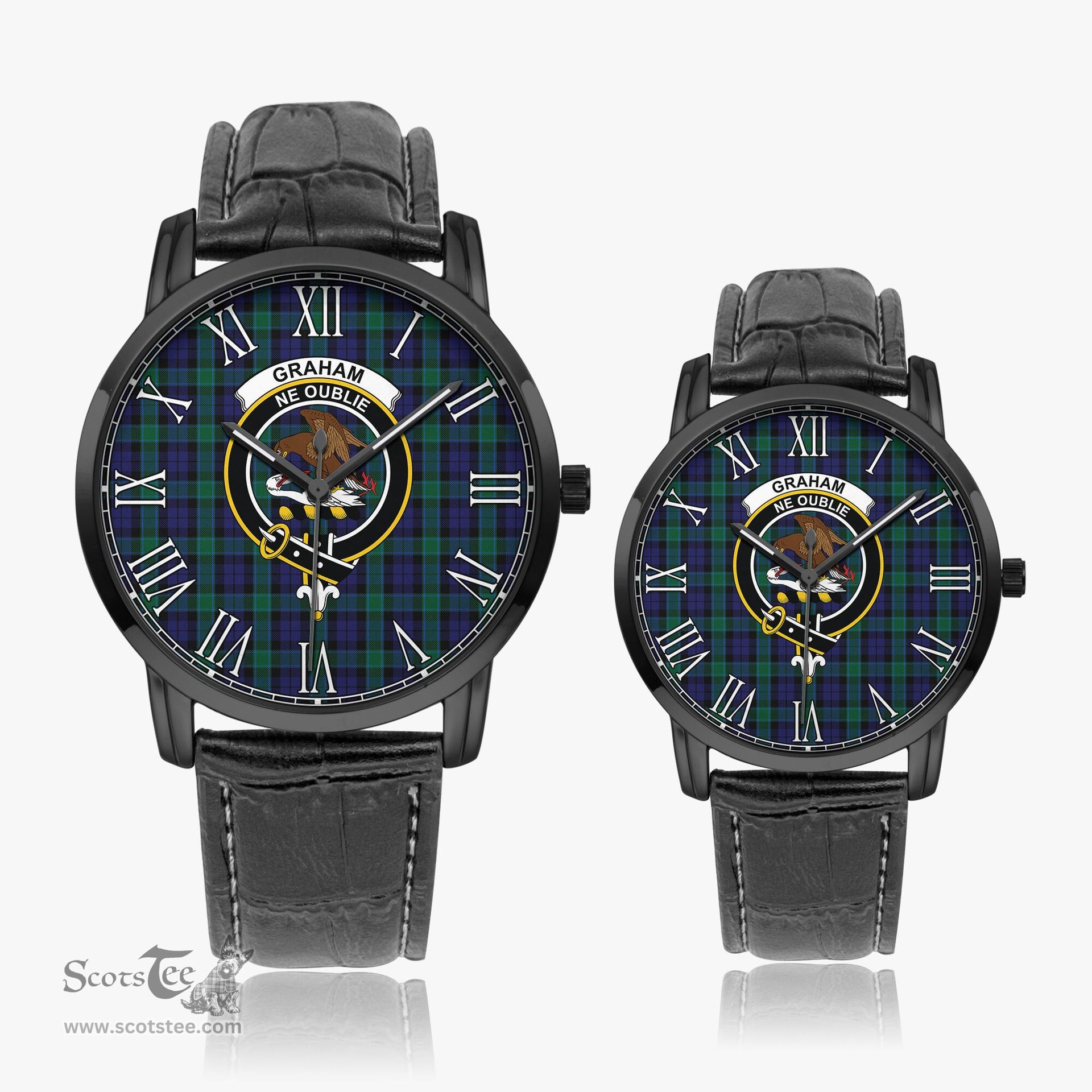 Scottish Graham of Menteith Family Crest Quartz Watch With Leather Strap - Tartan Watch Instafamous Quartz Leather Strap Plaid Watch Scottish Plaid Tartan Plaid - ScotsTee - scotstee.com