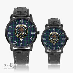 Scottish Graham of Menteith Family Crest Quartz Watch With Leather Strap - Tartan Watch Instafamous Quartz Leather Strap Plaid Watch Scottish Plaid Tartan Plaid - ScotsTee - scotstee.com