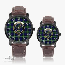 Scottish Lammie Family Crest Quartz Watch With Leather Strap - Tartan Watch Instafamous Quartz Leather Strap Plaid Watch Scottish Plaid Tartan Plaid - ScotsTee - scotstee.com