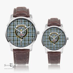 Scottish Henderson Dress Family Crest Quartz Watch With Leather Strap - Tartan Watch Instafamous Quartz Leather Strap Plaid Watch Scottish Plaid Tartan Plaid - ScotsTee - scotstee.com