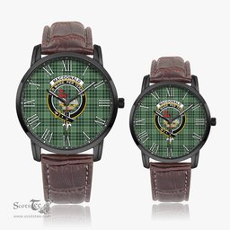 Scottish MacDonald Lord of the Isles Hunting Family Crest Quartz Watch With Leather Strap - Tartan Watch Instafamous Quartz Leather Strap Plaid Watch Scottish Plaid Tartan Plaid - ScotsTee - scotstee.com