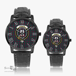 Scottish Jardine Dress Family Crest Quartz Watch With Leather Strap - Tartan Watch Instafamous Quartz Leather Strap Plaid Watch Scottish Plaid Tartan Plaid - ScotsTee - scotstee.com