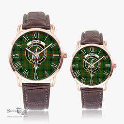 Scottish Kincaid Modern Family Crest Quartz Watch With Leather Strap - Tartan Watch Instafamous Quartz Leather Strap Plaid Watch Scottish Plaid Tartan Plaid - ScotsTee - scotstee.com