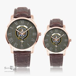 Scottish Haig Family Crest Quartz Watch With Leather Strap - Tartan Watch Instafamous Quartz Leather Strap Plaid Watch Scottish Plaid Tartan Plaid - ScotsTee - scotstee.com