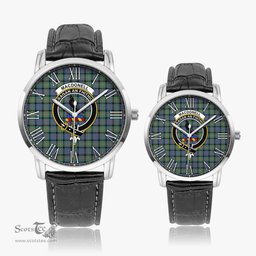 Scottish MacDonell of Glengarry Ancient Family Crest Quartz Watch With Leather Strap - Tartan Watch Instafamous Quartz Leather Strap Plaid Watch Scottish Plaid Tartan Plaid - ScotsTee - scotstee.com