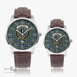 Scottish MacDonell of Glengarry Ancient Family Crest Quartz Watch With Leather Strap - Tartan Watch Instafamous Quartz Leather Strap Plaid Watch Scottish Plaid Tartan Plaid - ScotsTee - scotstee.com