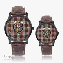 Scottish Lindsay Dress Red Family Crest Quartz Watch With Leather Strap - Tartan Watch Instafamous Quartz Leather Strap Plaid Watch Scottish Plaid Tartan Plaid - ScotsTee - scotstee.com