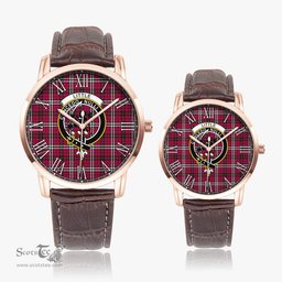 Scottish Little Family Crest Quartz Watch With Leather Strap - Tartan Watch Instafamous Quartz Leather Strap Plaid Watch Scottish Plaid Tartan Plaid - ScotsTee - scotstee.com