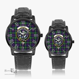 Scottish Inglis Modern Family Crest Quartz Watch With Leather Strap - Tartan Watch Instafamous Quartz Leather Strap Plaid Watch Scottish Plaid Tartan Plaid - ScotsTee - scotstee.com