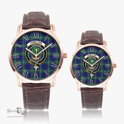 Scottish Hamilton Hunting Modern Family Crest Quartz Watch With Leather Strap - Tartan Watch Instafamous Quartz Leather Strap Plaid Watch Scottish Plaid Tartan Plaid - ScotsTee - scotstee.com