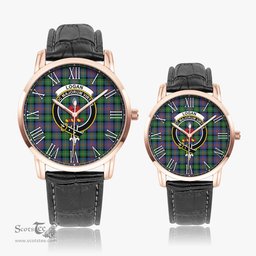 Scottish Logan Ancient Family Crest Quartz Watch With Leather Strap - Tartan Watch Instafamous Quartz Leather Strap Plaid Watch Scottish Plaid Tartan Plaid - ScotsTee - scotstee.com