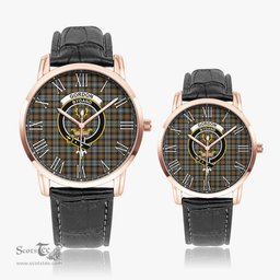 Scottish Gordon Weathered Family Crest Quartz Watch With Leather Strap - Tartan Watch Instafamous Quartz Leather Strap Plaid Watch Scottish Plaid Tartan Plaid - ScotsTee - scotstee.com