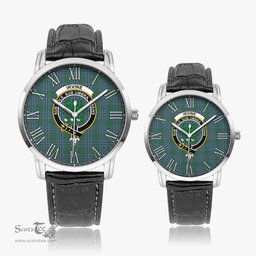 Scottish Irvine of Drum Family Crest Quartz Watch With Leather Strap - Tartan Watch Instafamous Quartz Leather Strap Plaid Watch Scottish Plaid Tartan Plaid - ScotsTee - scotstee.com