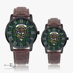 Scottish Graham of Montrose Family Crest Quartz Watch With Leather Strap - Tartan Watch Instafamous Quartz Leather Strap Plaid Watch Scottish Plaid Tartan Plaid - ScotsTee - scotstee.com