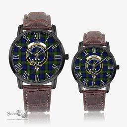 Scottish Gunn Modern Family Crest Quartz Watch With Leather Strap - Tartan Watch Instafamous Quartz Leather Strap Plaid Watch Scottish Plaid Tartan Plaid - ScotsTee - scotstee.com