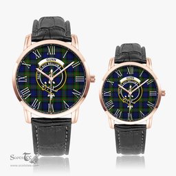 Scottish Gunn Modern Family Crest Quartz Watch With Leather Strap - Tartan Watch Instafamous Quartz Leather Strap Plaid Watch Scottish Plaid Tartan Plaid - ScotsTee - scotstee.com