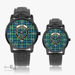 Scottish Gunn Ancient Family Crest Quartz Watch With Leather Strap - Tartan Watch Instafamous Quartz Leather Strap Plaid Watch Scottish Plaid Tartan Plaid - ScotsTee - scotstee.com