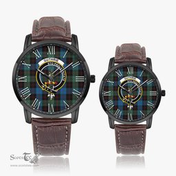 Scottish Guthrie Family Crest Quartz Watch With Leather Strap - Tartan Watch Instafamous Quartz Leather Strap Plaid Watch Scottish Plaid Tartan Plaid - ScotsTee - scotstee.com