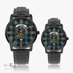 Scottish Guthrie Family Crest Quartz Watch With Leather Strap - Tartan Watch Instafamous Quartz Leather Strap Plaid Watch Scottish Plaid Tartan Plaid - ScotsTee - scotstee.com