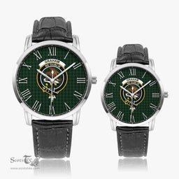 Scottish Graham Family Crest Quartz Watch With Leather Strap - Tartan Watch Instafamous Quartz Leather Strap Plaid Watch Scottish Plaid Tartan Plaid - ScotsTee - scotstee.com