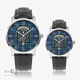 Scottish MacCorquodale Family Crest Quartz Watch With Leather Strap - Tartan Watch Instafamous Quartz Leather Strap Plaid Watch Scottish Plaid Tartan Plaid - ScotsTee - scotstee.com