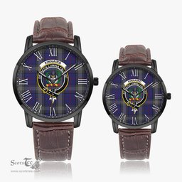 Scottish Kinnaird Family Crest Quartz Watch With Leather Strap - Tartan Watch Instafamous Quartz Leather Strap Plaid Watch Scottish Plaid Tartan Plaid - ScotsTee - scotstee.com