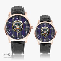 Scottish Kinnaird Family Crest Quartz Watch With Leather Strap - Tartan Watch Instafamous Quartz Leather Strap Plaid Watch Scottish Plaid Tartan Plaid - ScotsTee - scotstee.com