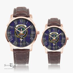 Scottish Kinnaird Family Crest Quartz Watch With Leather Strap - Tartan Watch Instafamous Quartz Leather Strap Plaid Watch Scottish Plaid Tartan Plaid - ScotsTee - scotstee.com